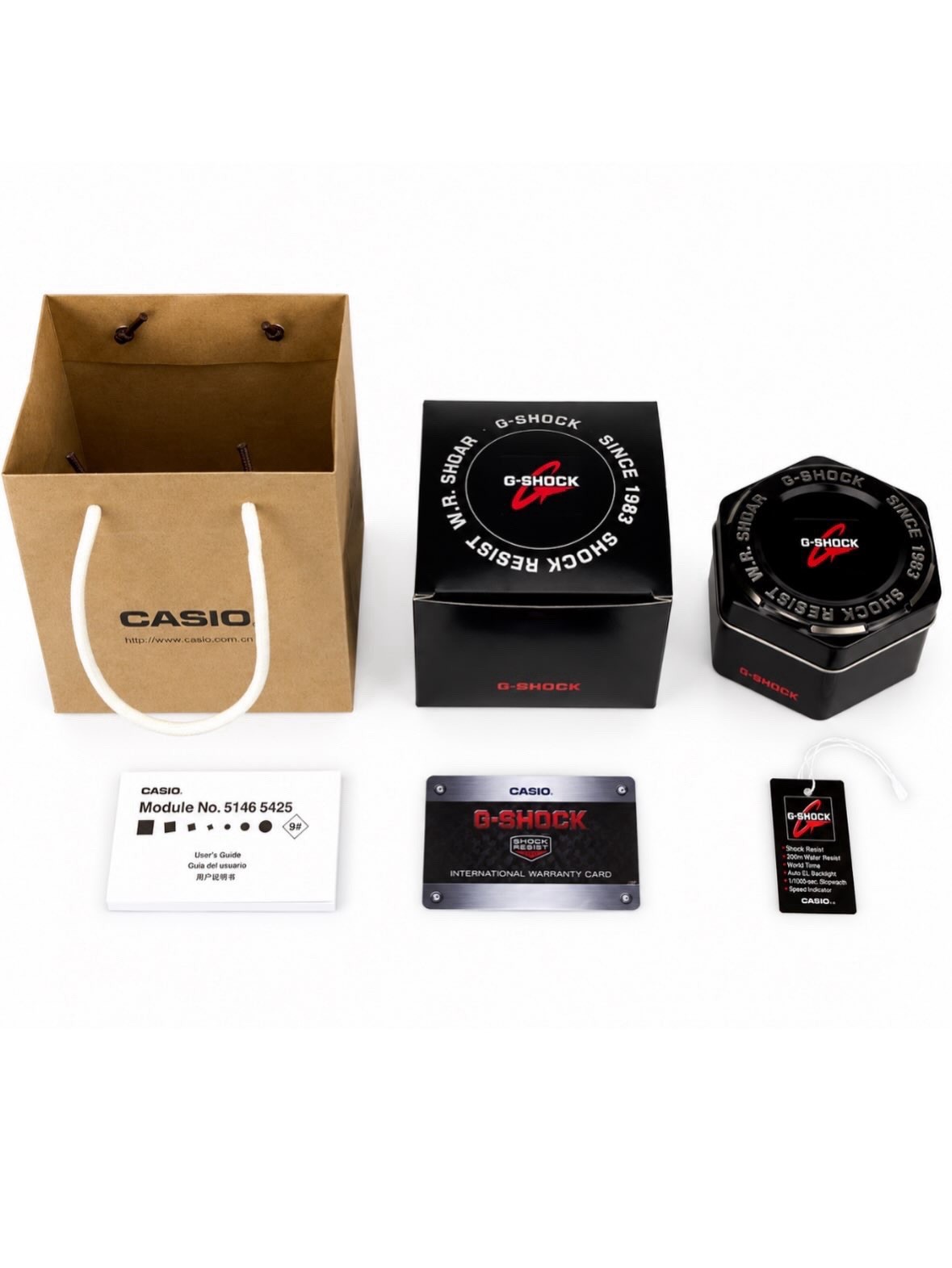 Casio G-SHOCK-Digital Quartz 200m Clear Resin, Glow In Dark Hour Markers