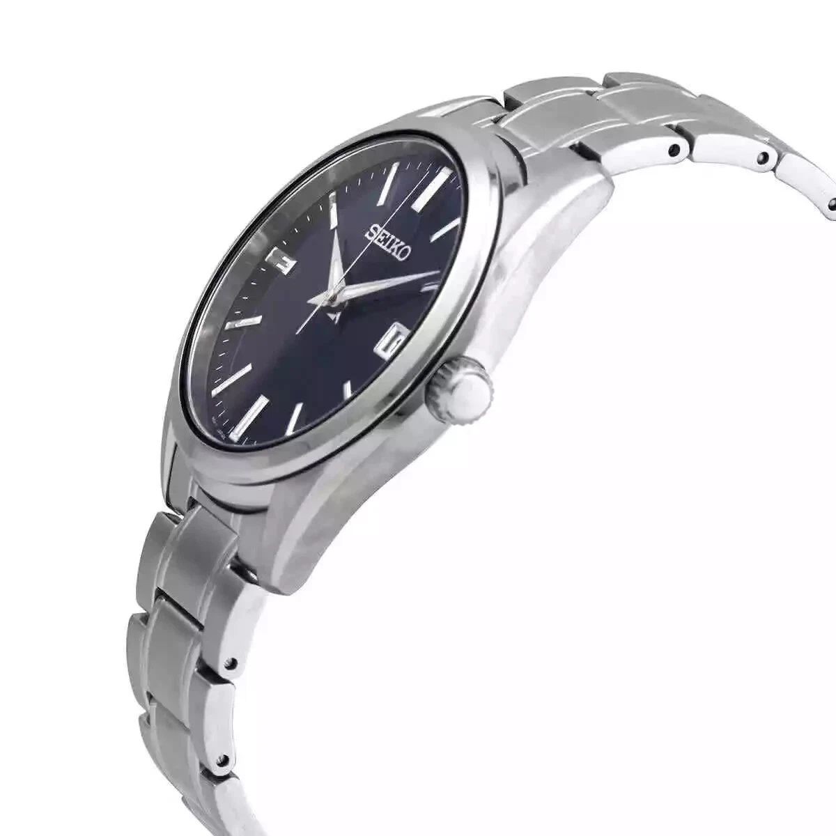 Seiko Essentials Quartz Blue Dial Silver Tone Stainless Steel Men’s Watch SUR309