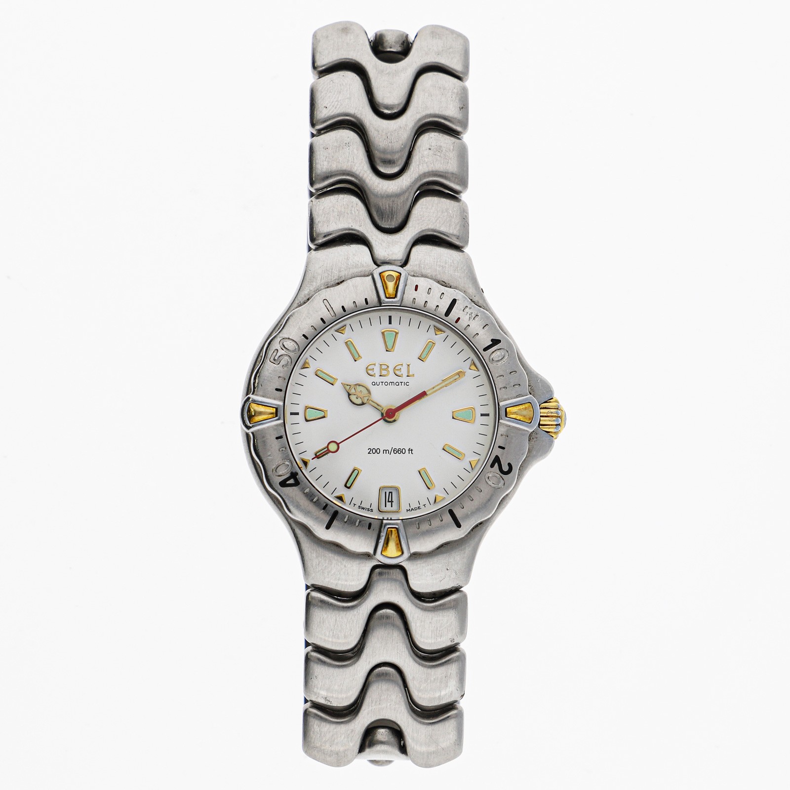 EBEL E6120531 Sports wave white Dial Automatic Stainless Steel Gold Plated
