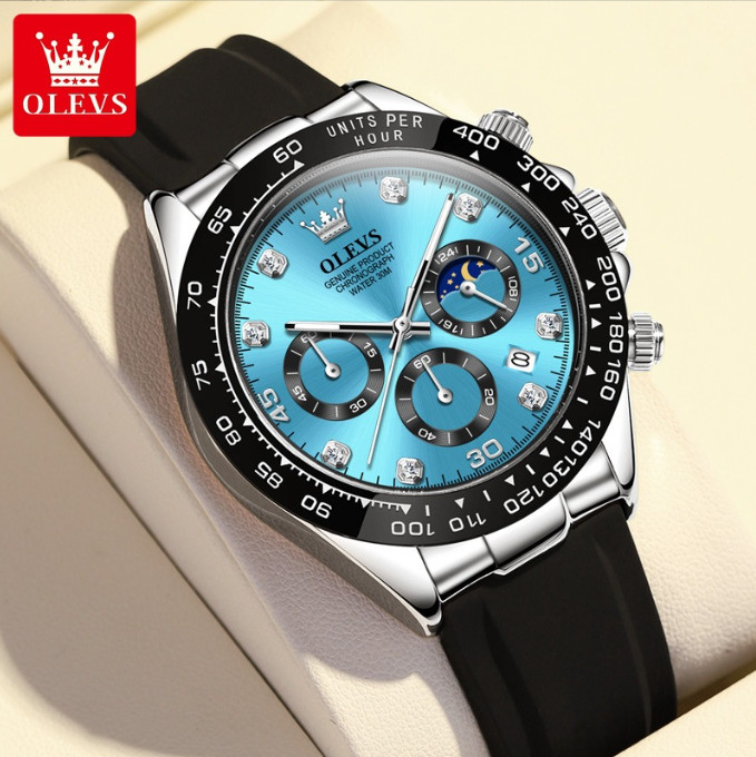 OLEVS New Luxury Men’s Watches Quartz Watch Silicone Sport Waterproof Luminous