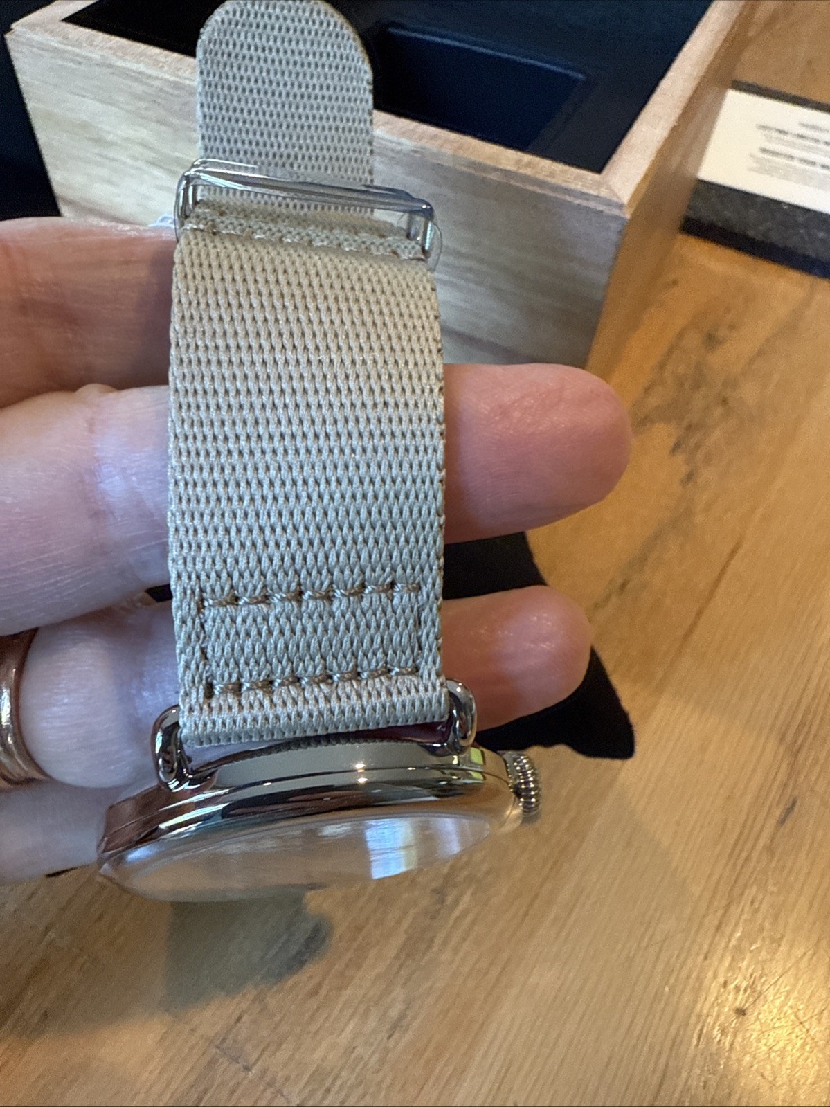 Shinola The Runwell 47mm Stainless Steel Case, Khaki Nylon Strap, Men’s NWT