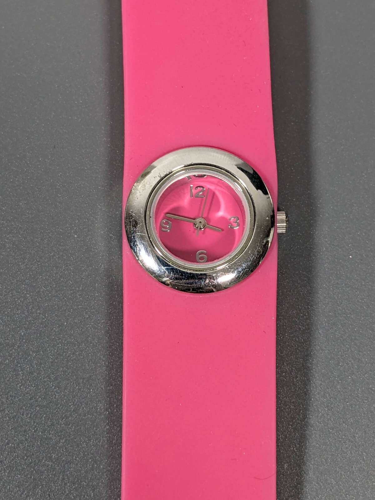 Xhilaration Pink Dial Round Case Pink Silicone Band Watch