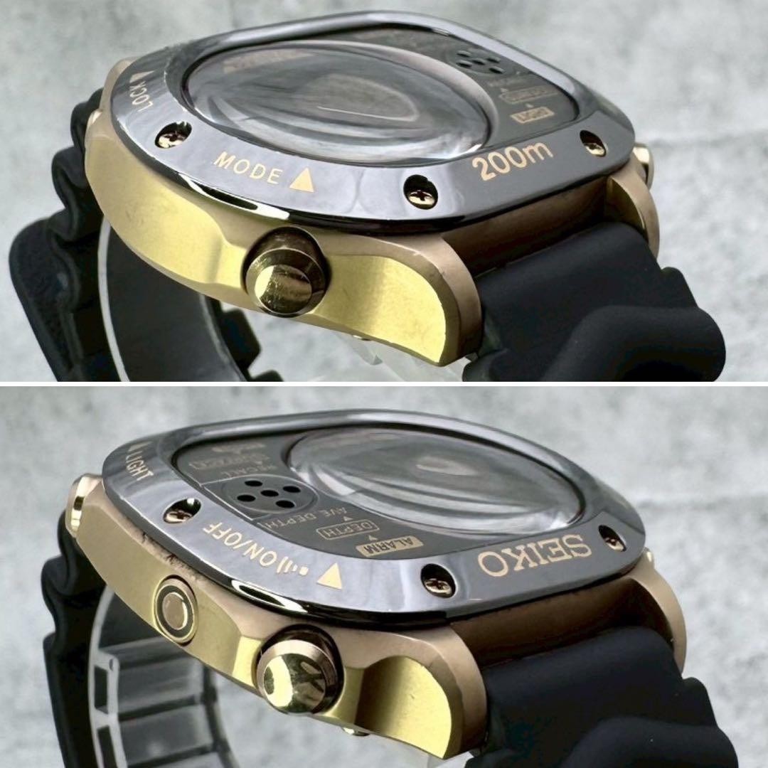 SEIKO Scuba Master M725-5A00 51.3mm Used Watch Quartz Men Black Analog Display