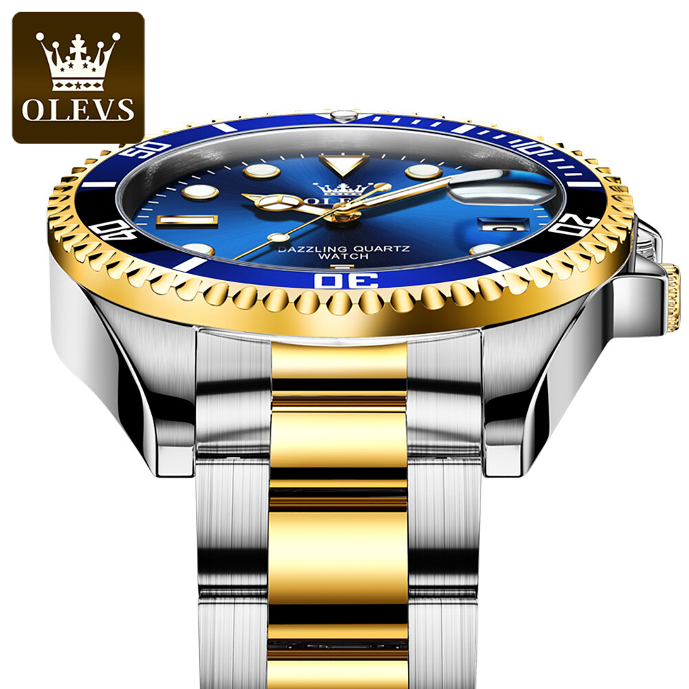 OLEVS Stainless Steel Band Waterproof Luminous Fashion Men’s Quartz Watch