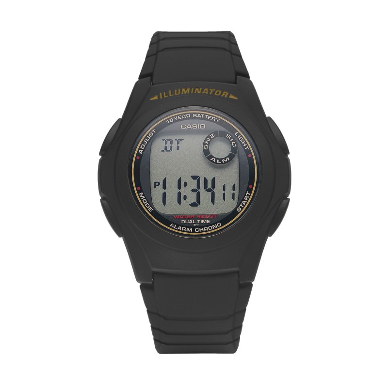 CASIO Digital Men’s Watch F-200W-9ADF 44.1mm Black Resin