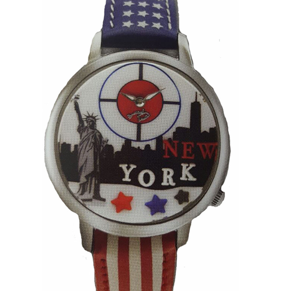 Orologio Donna BRACCIALINI TUA 144/NAR New York Pelle Blu Rosso Bianco 3D