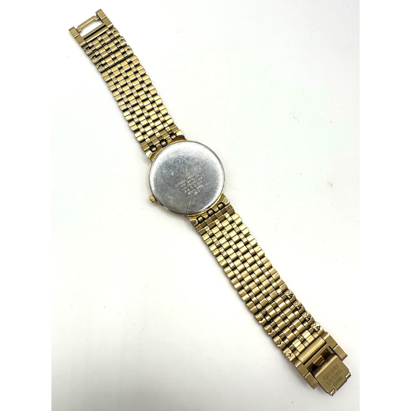 Citizen vintage 1020-954562 Quartz gold black round dial stainless steel watch