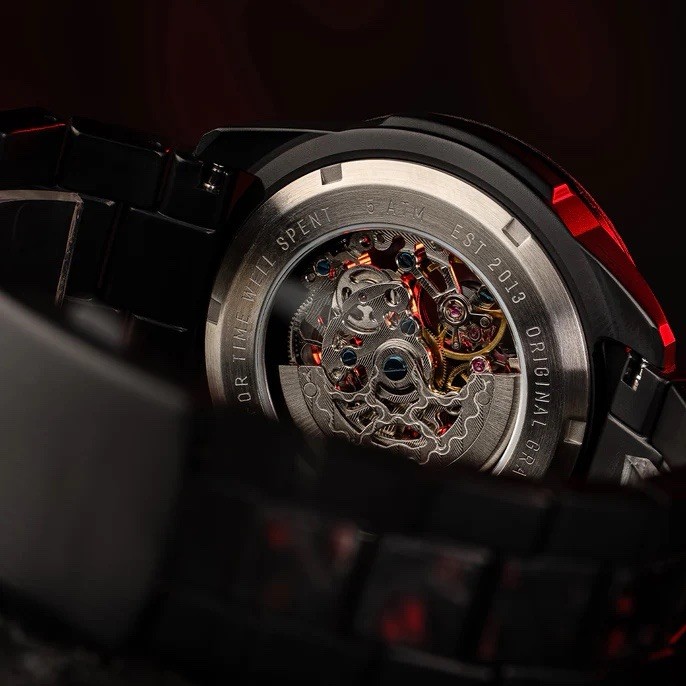BRAND NEW ORIGINAL GRAIN RUGGED FOREST FIRE EMBER AUTOMATIC 44MM MENS WATCH