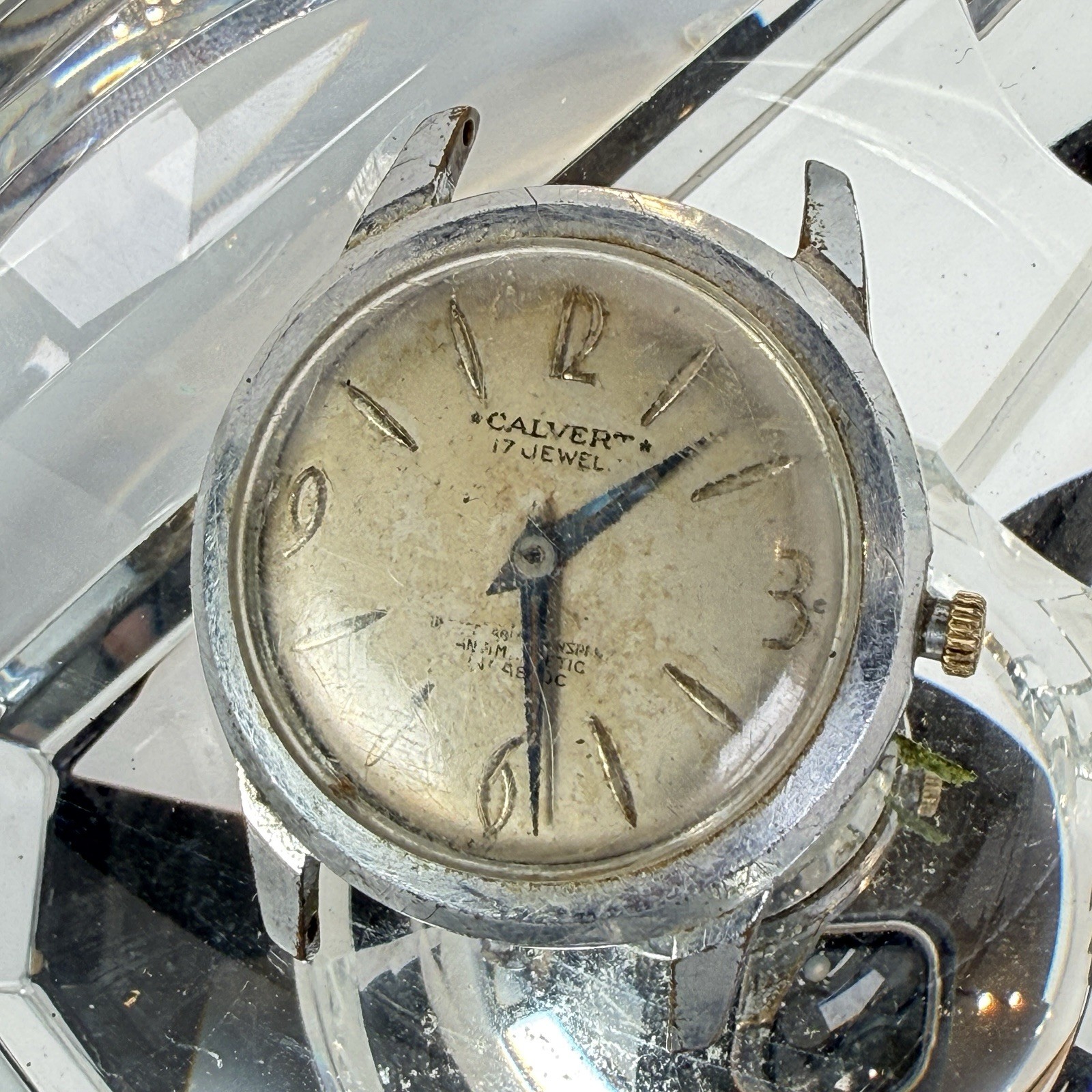 Vintage CALVERT 17J Incabloc Anti-Magnetic Mechanical Swiss Made Watch For Parts