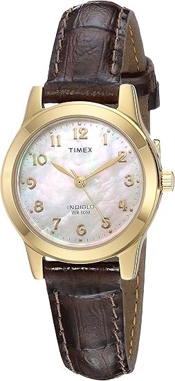 Timex Women’s TW2R63600 Essex Avenue Brown Croco Pattern Leather Strap Watch