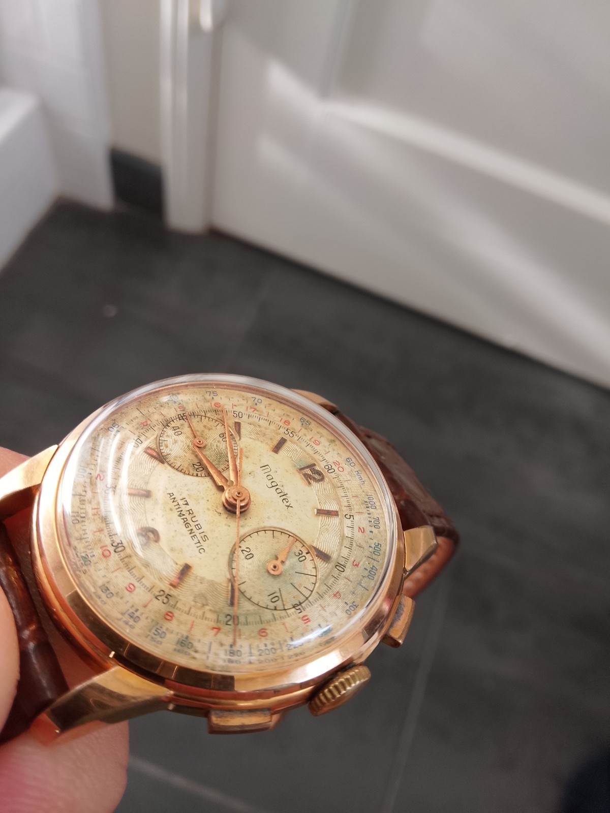 Vintage Magalex Swiss Chronograph 1940s | Tropical Speckled Dial | Fully Service