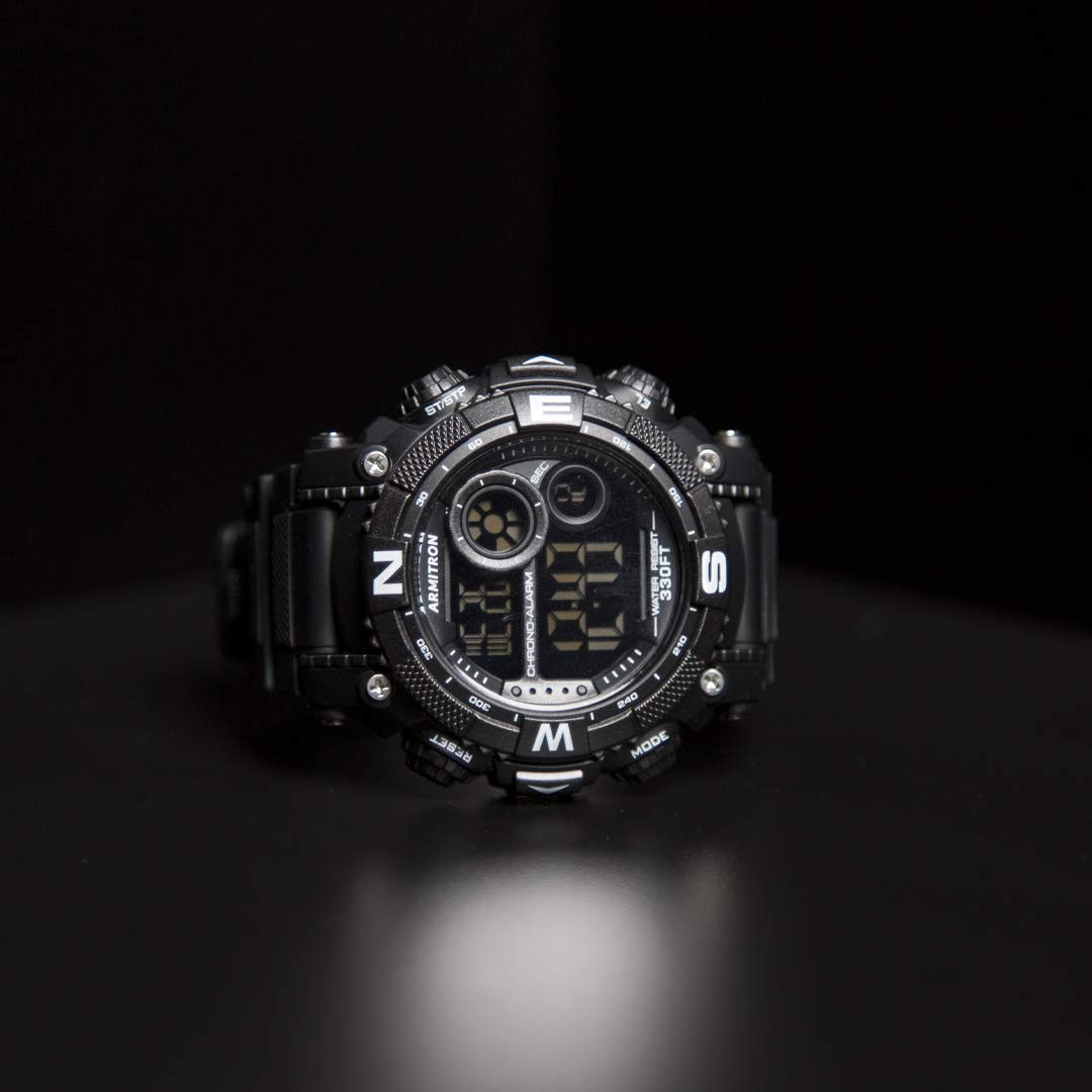 Reloj Digital Với Cronometro Y Correa De Resina Para Deporte Estilo Lujo