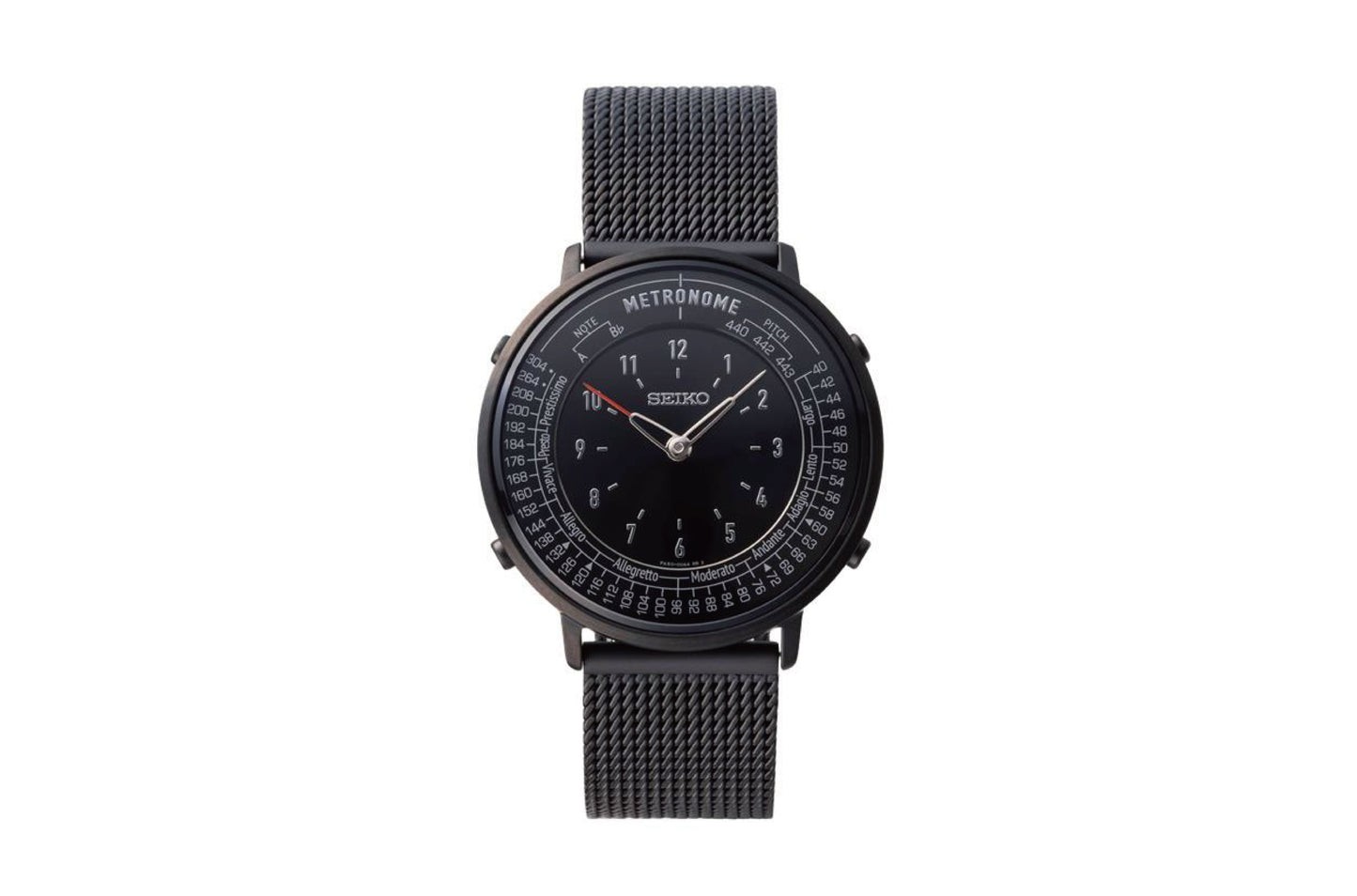SEIKO Metronome Watch Standard Line Black Mesh Band SMW009A English Manual