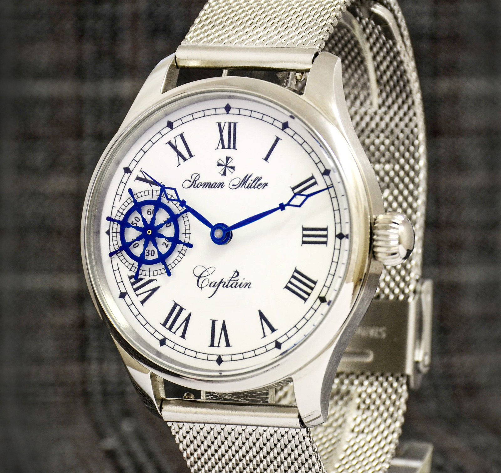 Rare Watch for Man Mechanical Unique watch Captain Rotating Ships Wheel R.Miller