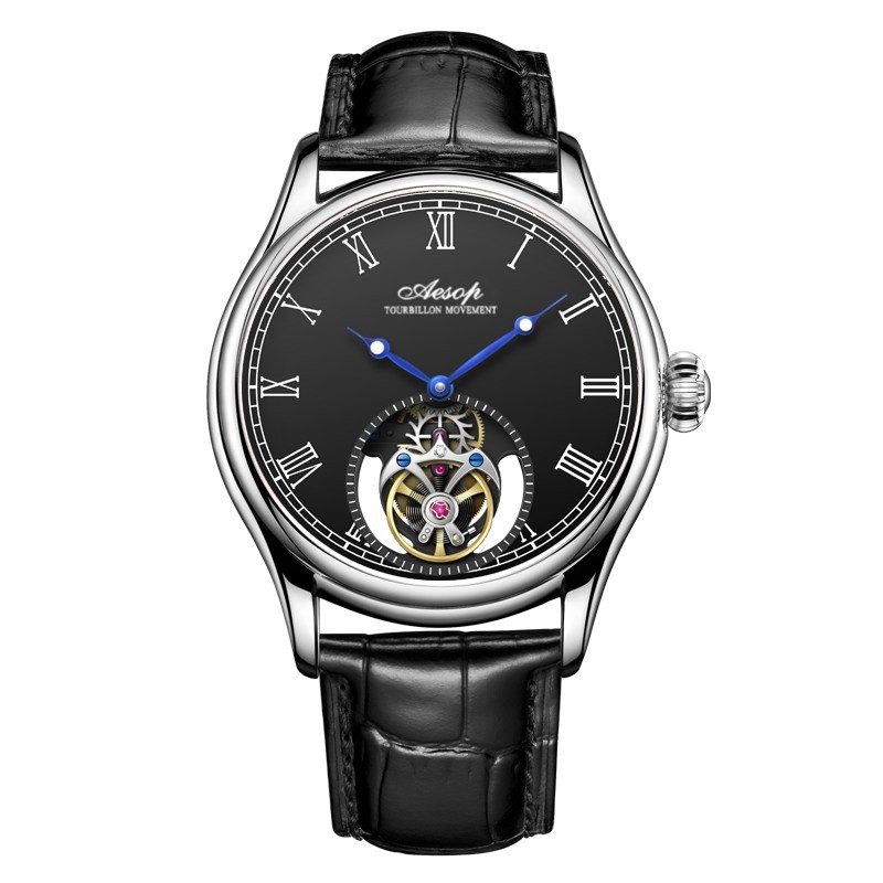 Aesop Luxury Tourbillon Mechanical Hollow Movement Sapphire Man Watches 7061