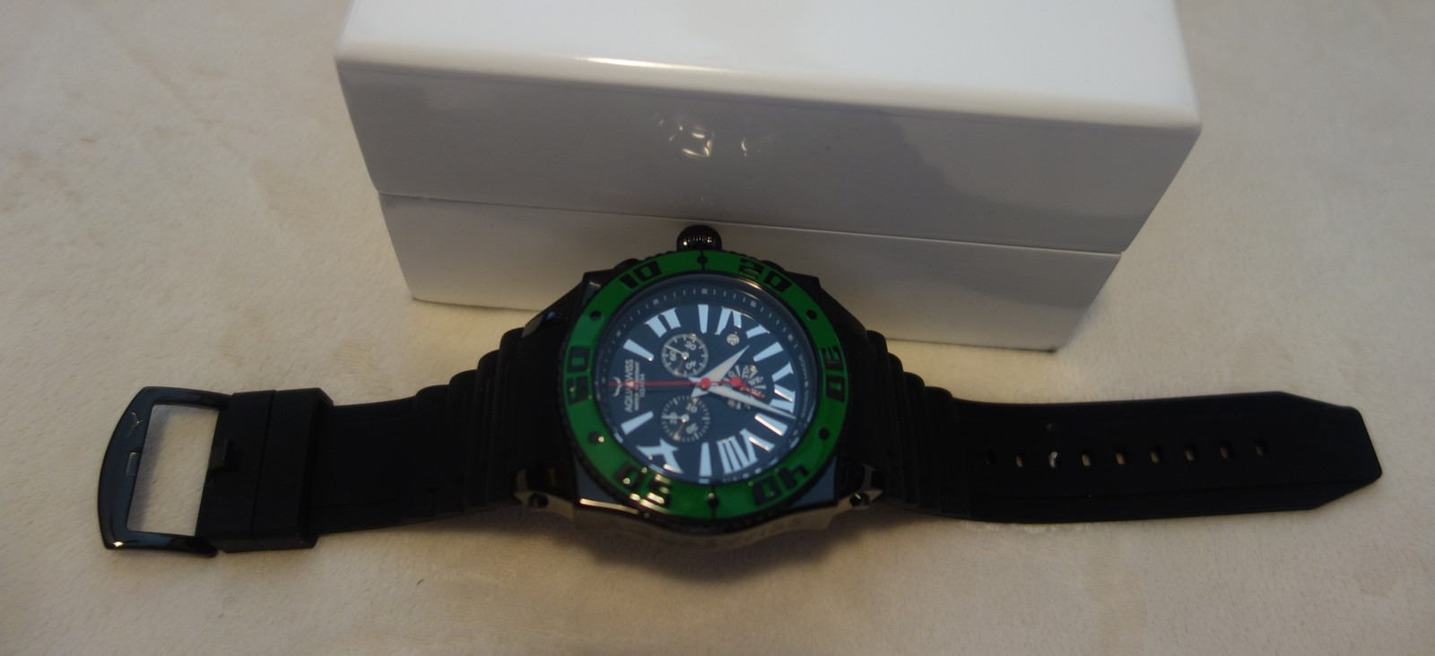 AQUASWISS Chronograph SWISSport Swiss Watch black green New
