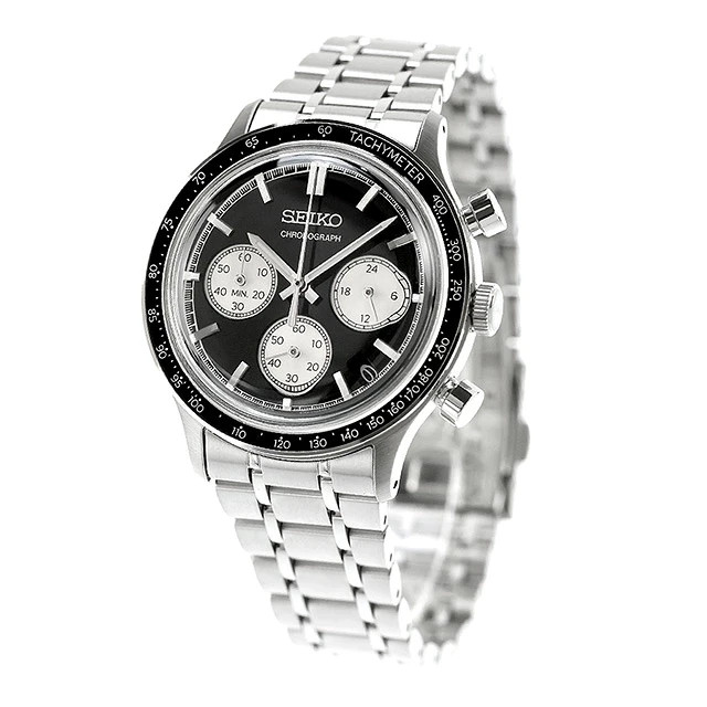 Seiko Selection SBTR055 Quartz Chronograph Black Dial Men’s Watch New