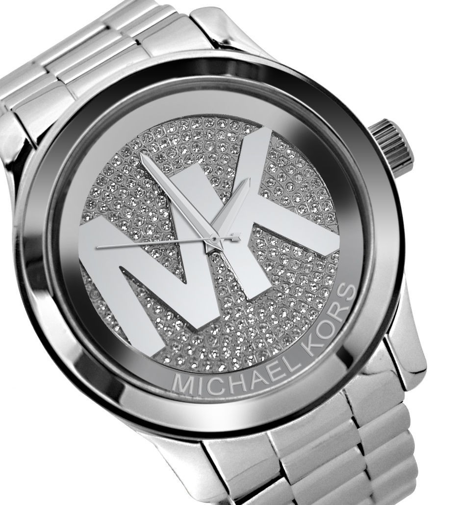 Michael Kors Runway MK5544 Oversized Women’s Silver Watch New in Box
