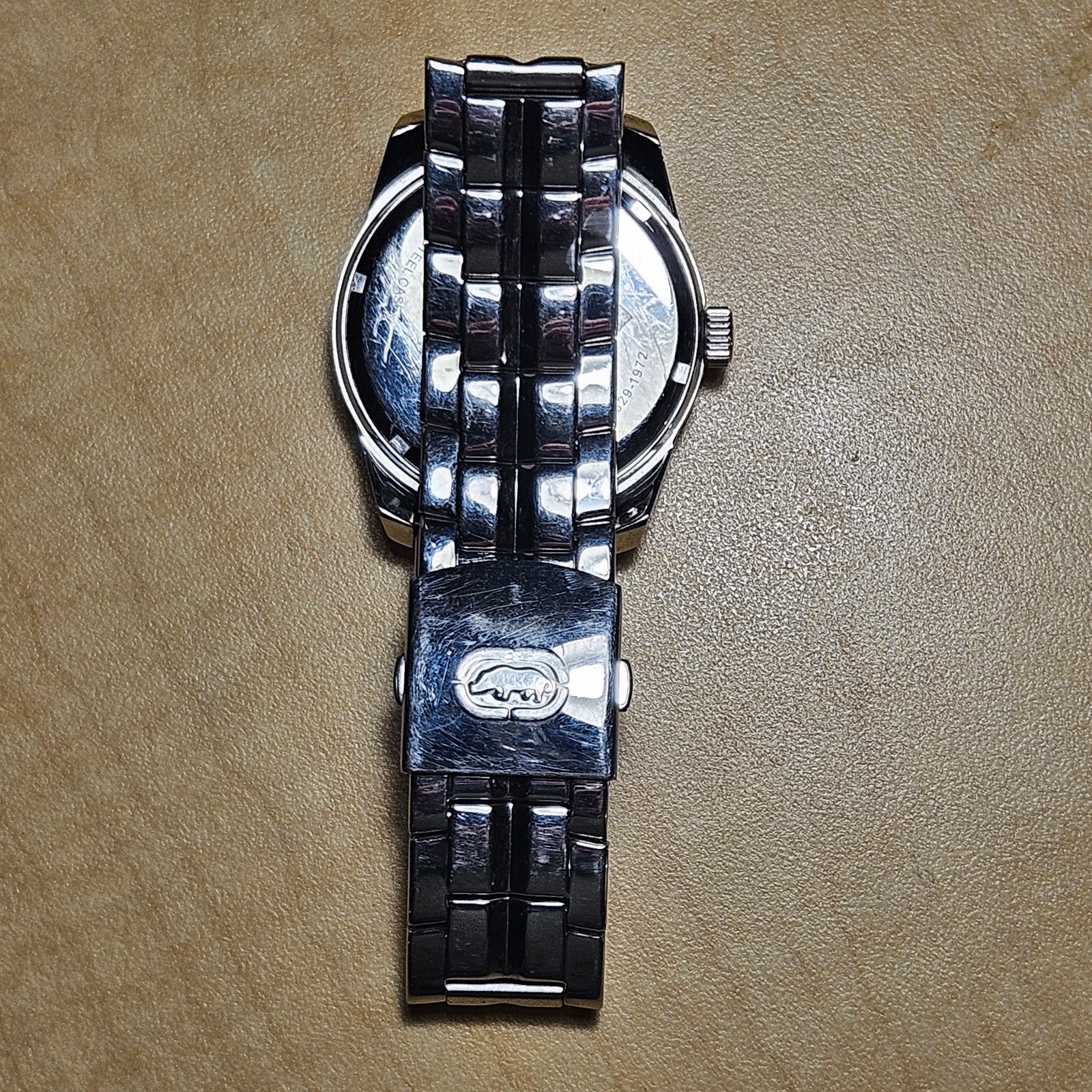 Marc Ecko E85042G1 Vintage “Big Supreme Rhino”, Stainless Steel, Black Dial, EUC