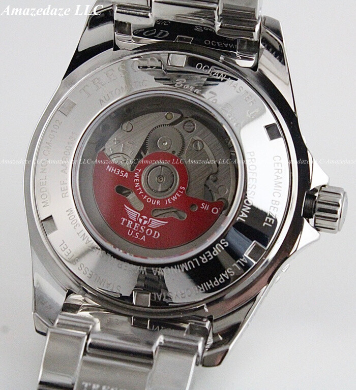 Tresod Mens 300M Ocean Master Sapphire Crystal Ceramic Bezel 24J Automatic Watch