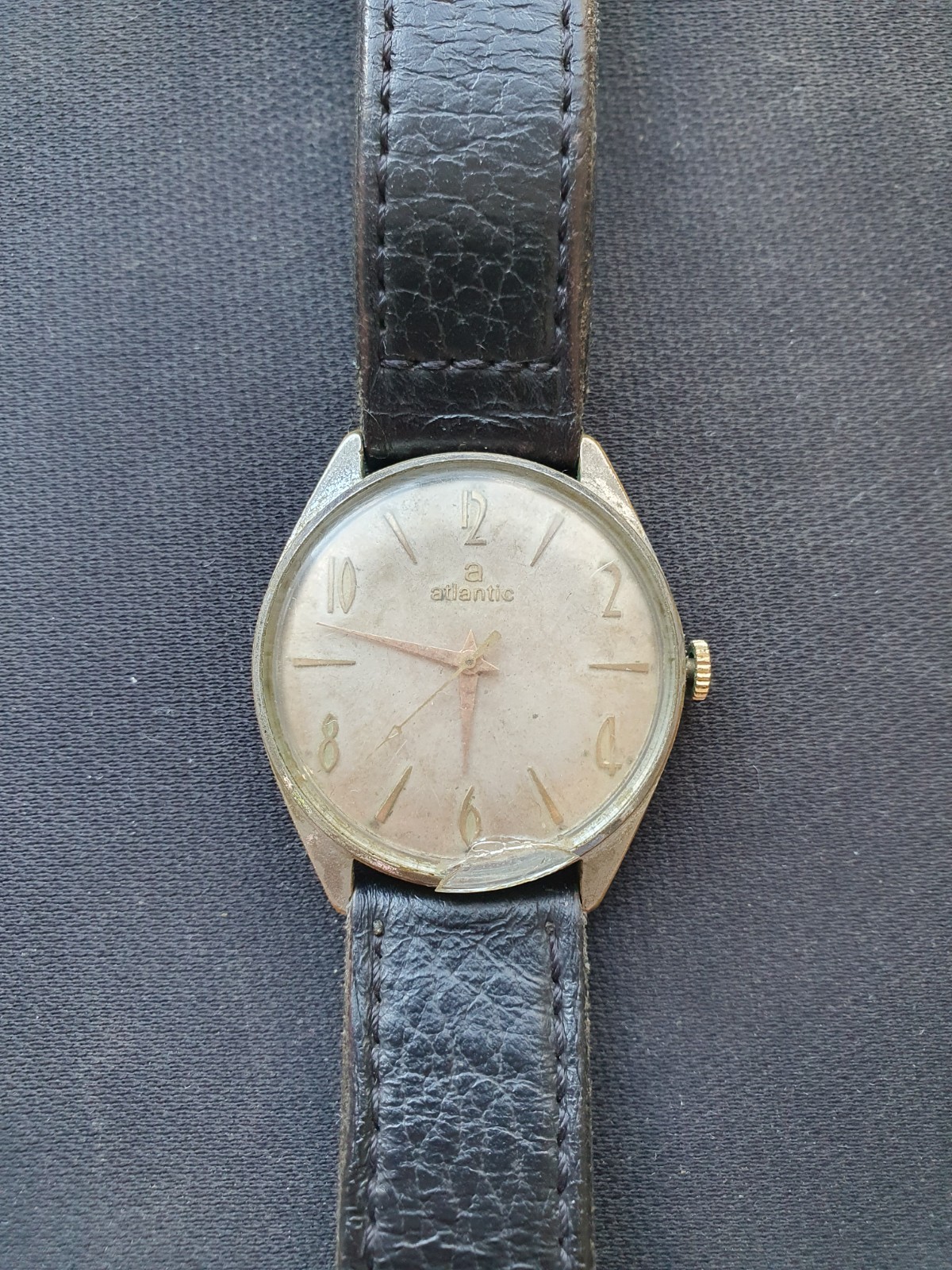Vintage Beautiful Atlantic Worldmaster 17 Jewels Swiss 1960s Men’s Dress Watch