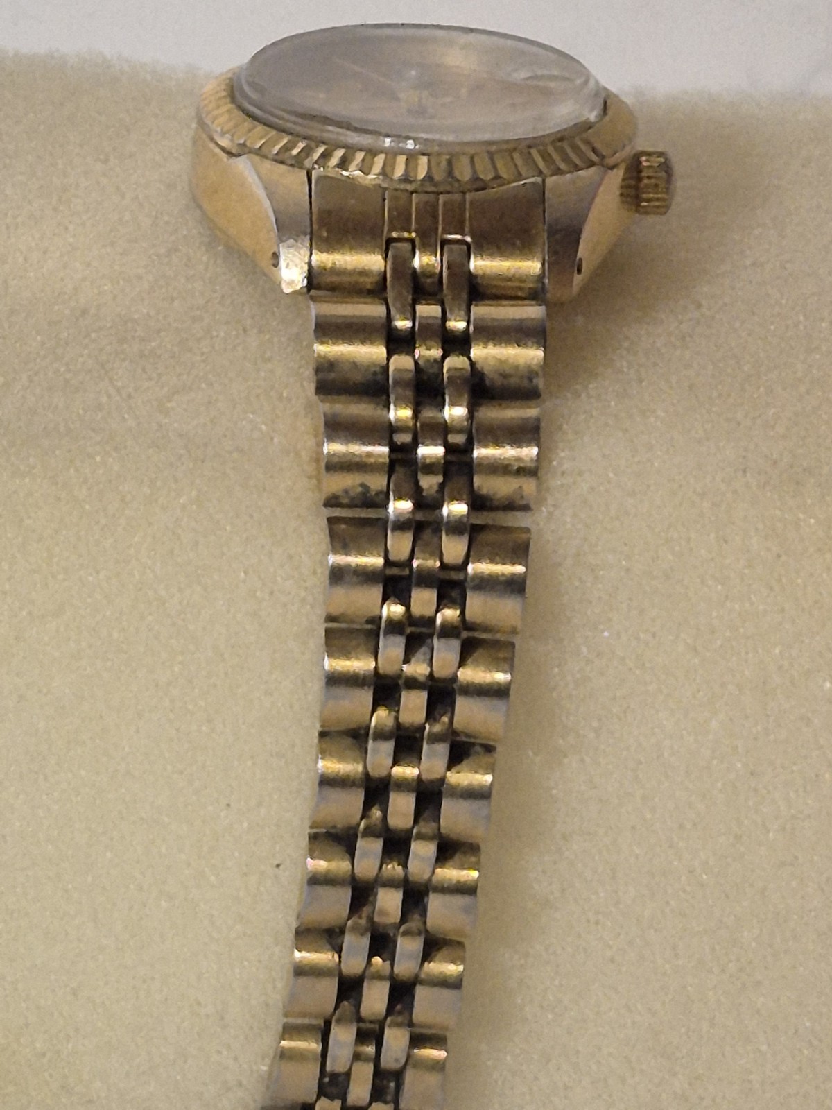 Lucien Piccard Dufonte Gold Tone & Stainless Diamond Quartz Watch Date