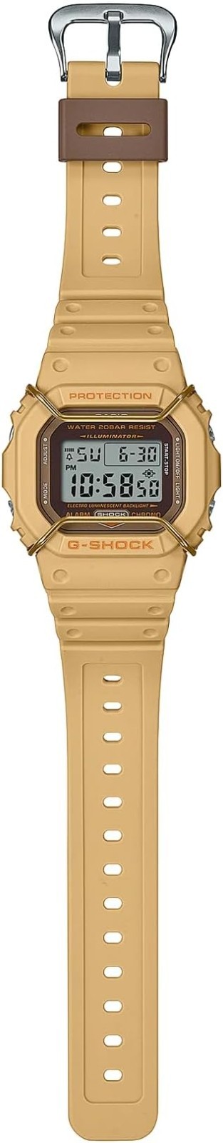 Casio G-Shock Watch – DW-5600PT-5DR Clear Dial, Brown Band