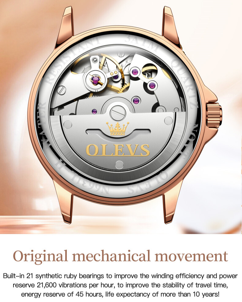 OLEVS Waterproof Luminous Diamonds Dials Automatic Mechanical Watch Women’s