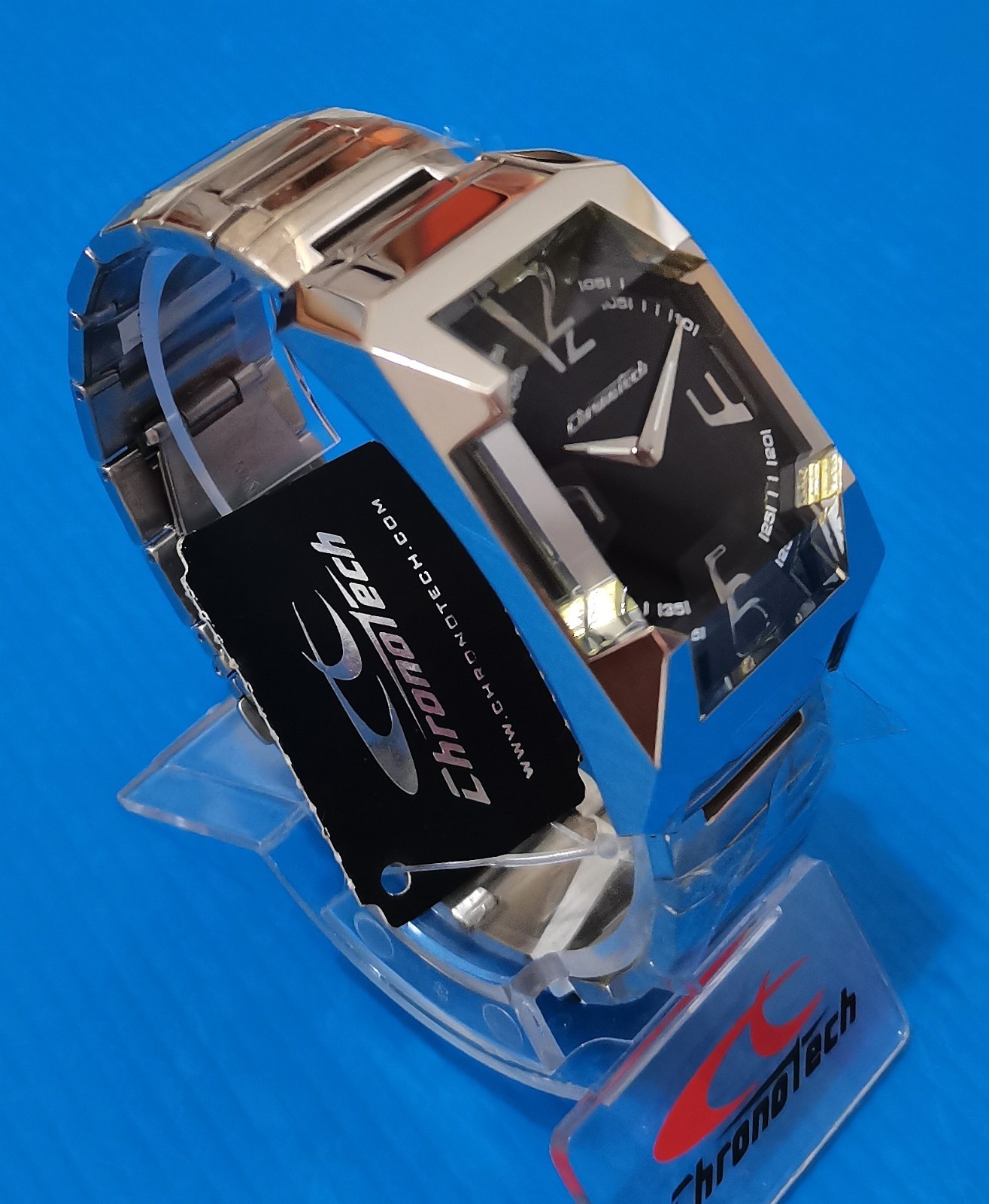 chronotech watch case saqara only time full s.steel