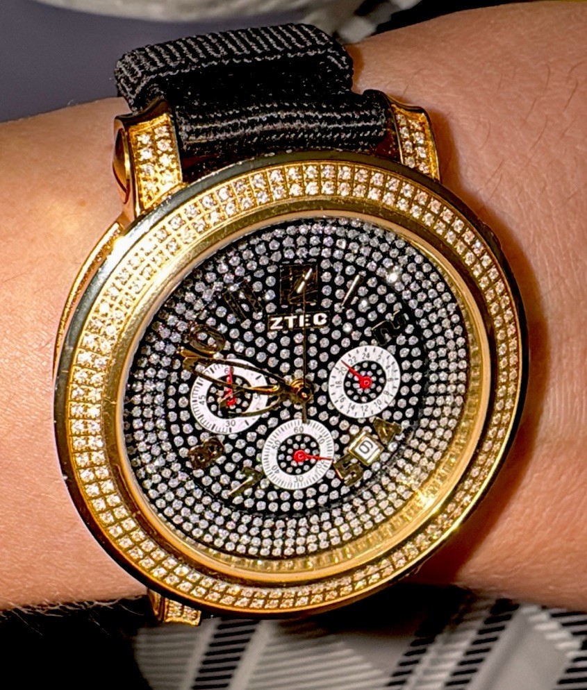 Mens ZTEC Diamond Watch Gold Tone Joe Rodeo Don Benny Techno Jojo