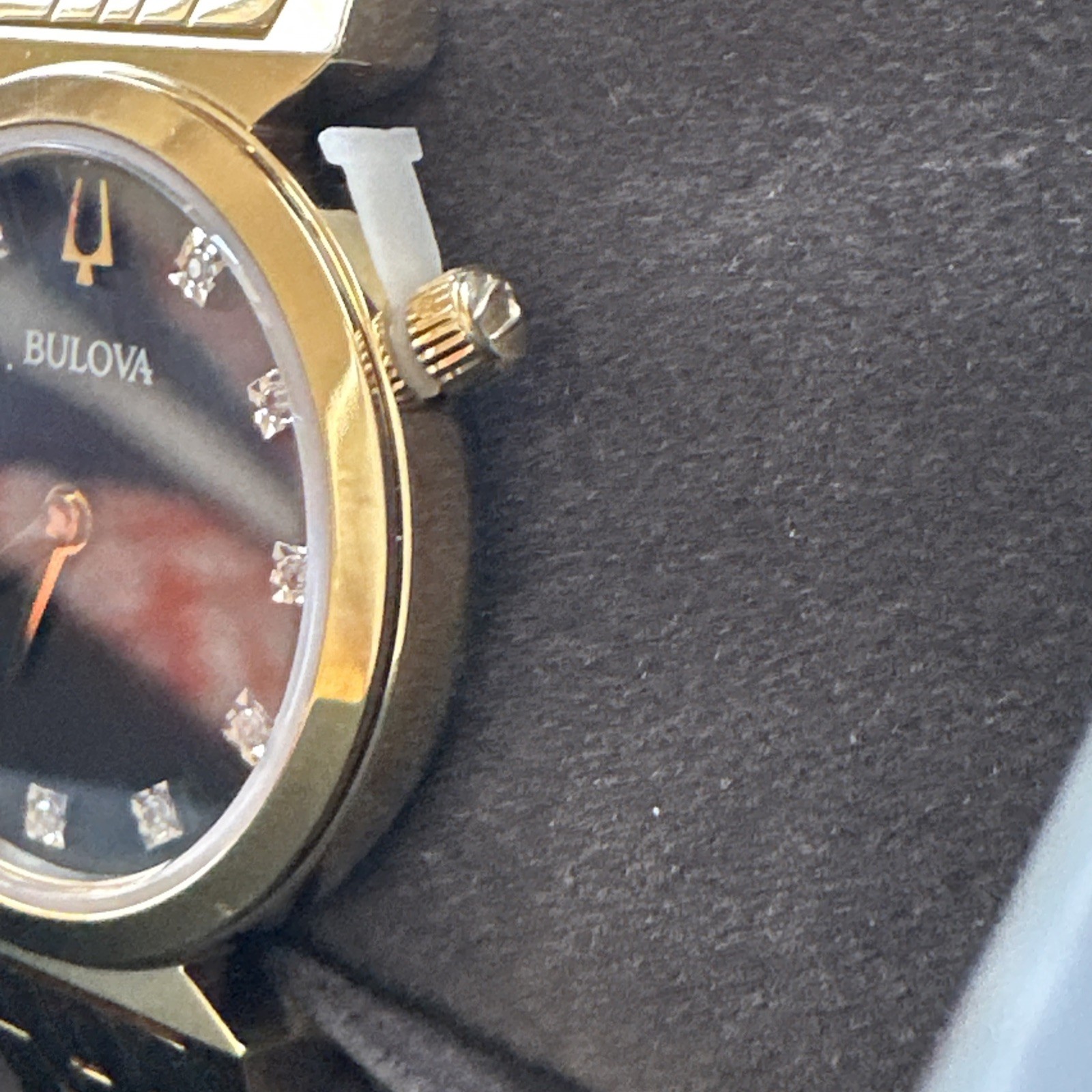 Bulova Regatta Quartz Diamond Black MOP Dial Ladies Watch 97P173