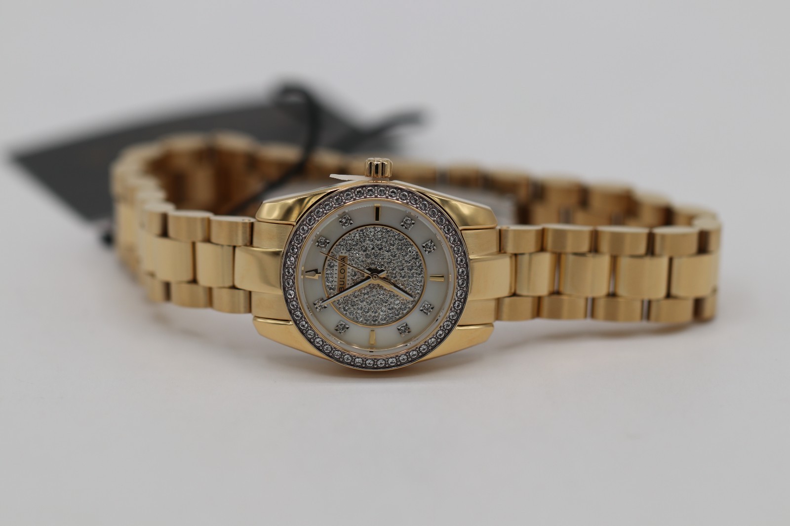 Bulova 98L315 Crystal Pave Gold-Tone Women’s Dress Watch – MSRP $249