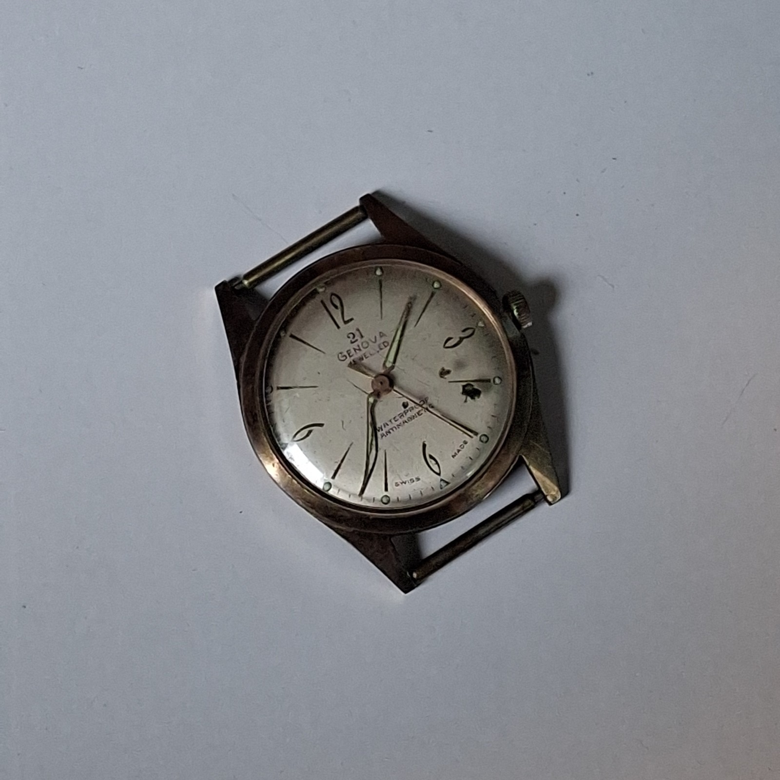 Genova Anti Magnetic 21 Jewel Waterproof Watch Head, No Backplate Not Working
