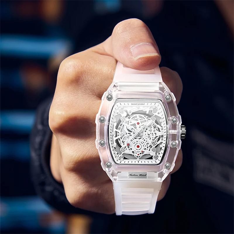 KIMSDUN Transparent Men’s Watch Quartz Wristwatch Luminous Waterproof watch
