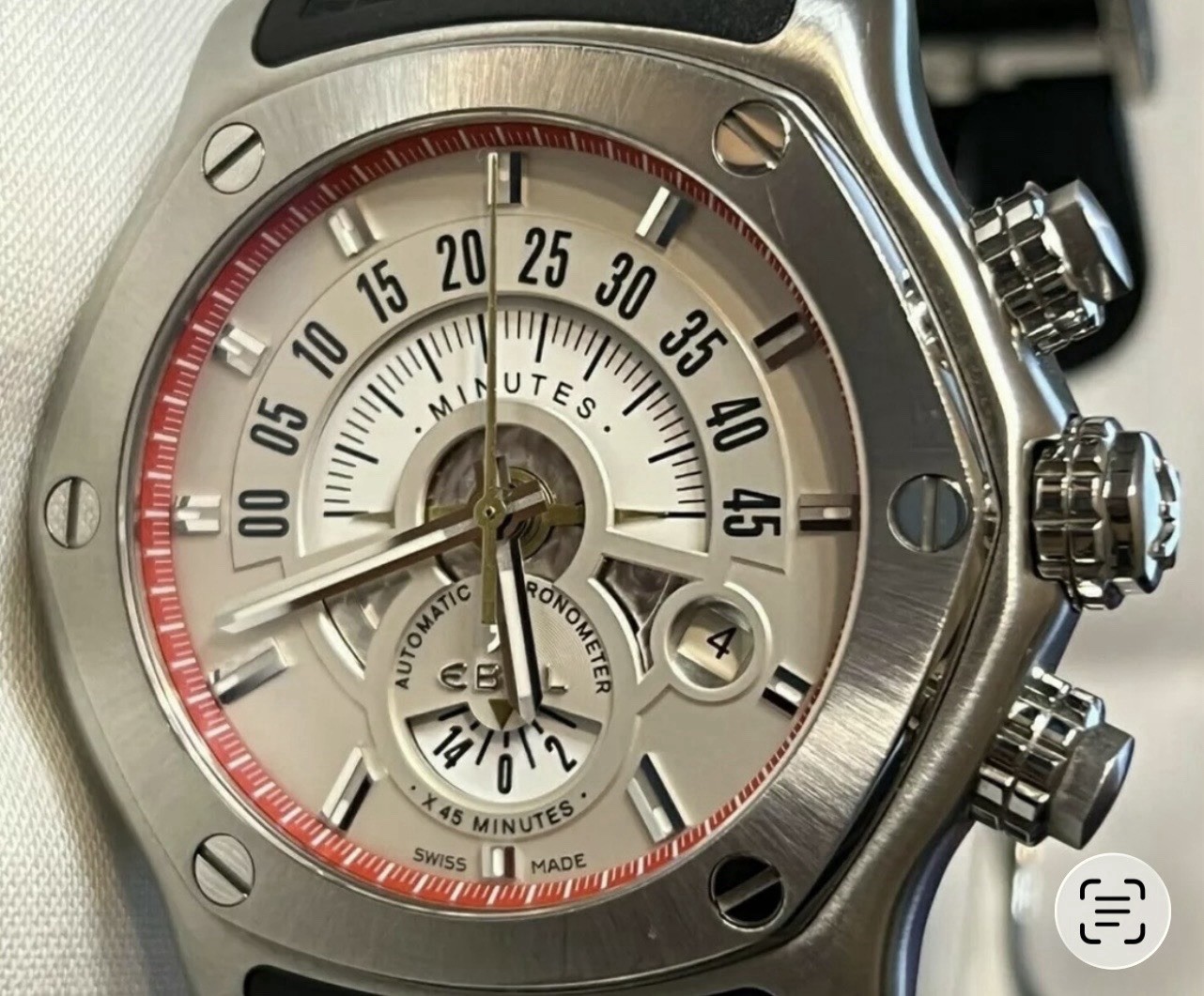 *RARE* EBEL 1911 Tekton Arsenal F.C. Limited Edition Chronograph Watch 9245L80