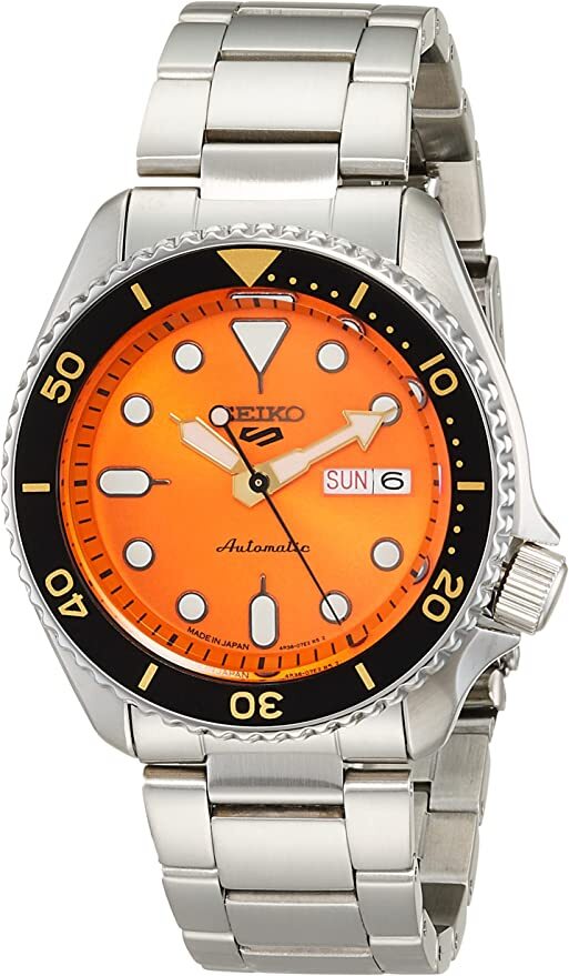 Seiko 5 Sports SBSA009 Automatic Mechanical Orange Diver Watch Men Japan