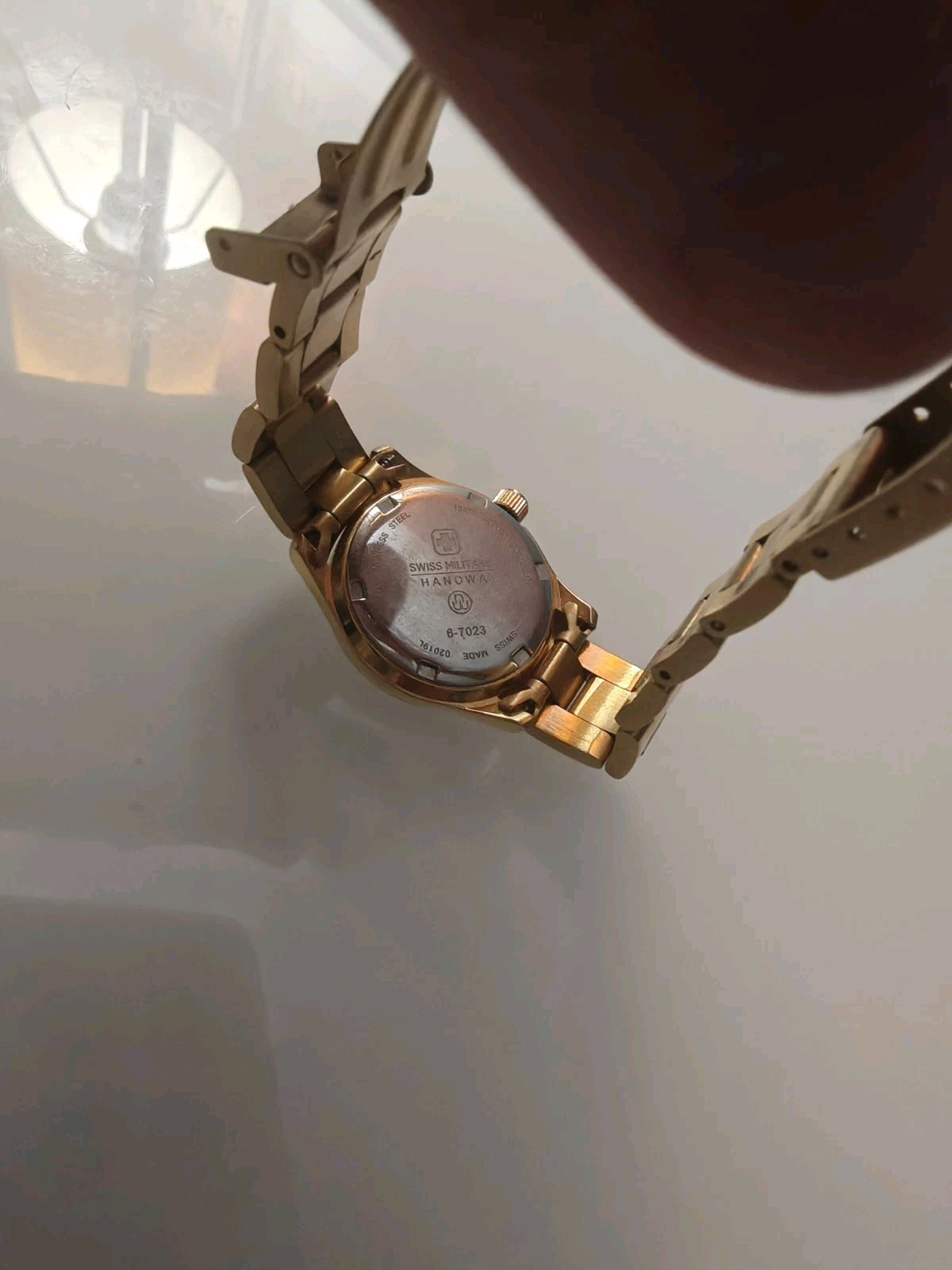Swiss Military Hanowa 6-7023 Watch Gold Finish Brown Dial 10 ATM EXCELLENT COND