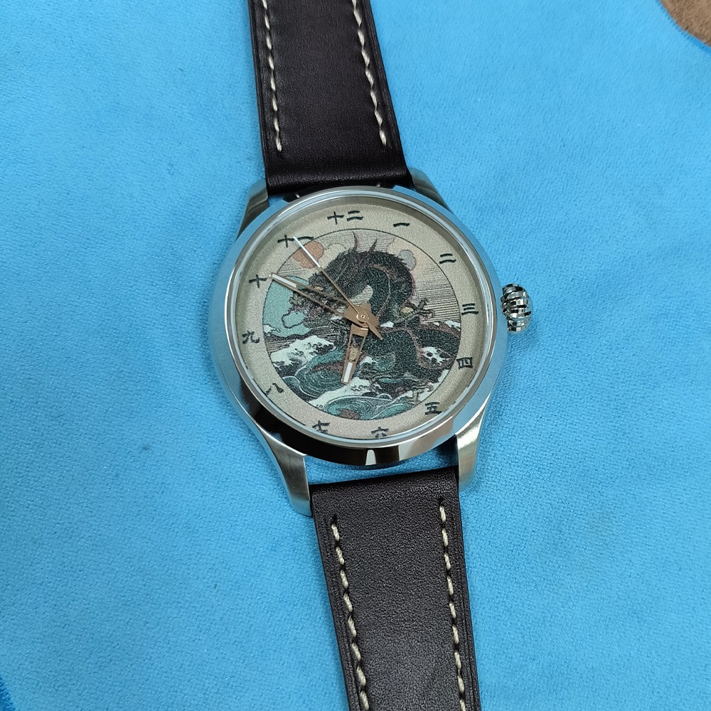 42mm Parnis Automatic Movement Sapphire Crystal Dragon Dial Stainless Men Watch