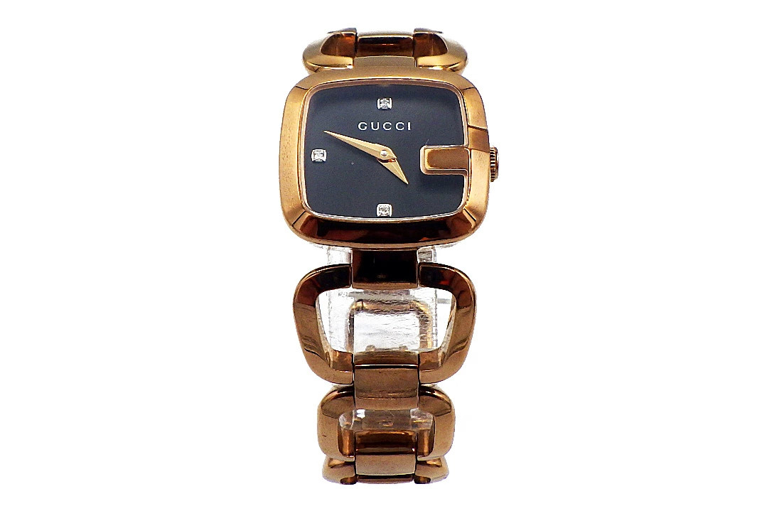 GUCCI G Collection 3P Diamond Breath Watch 125.5 GP Quartz with warranty 4145.