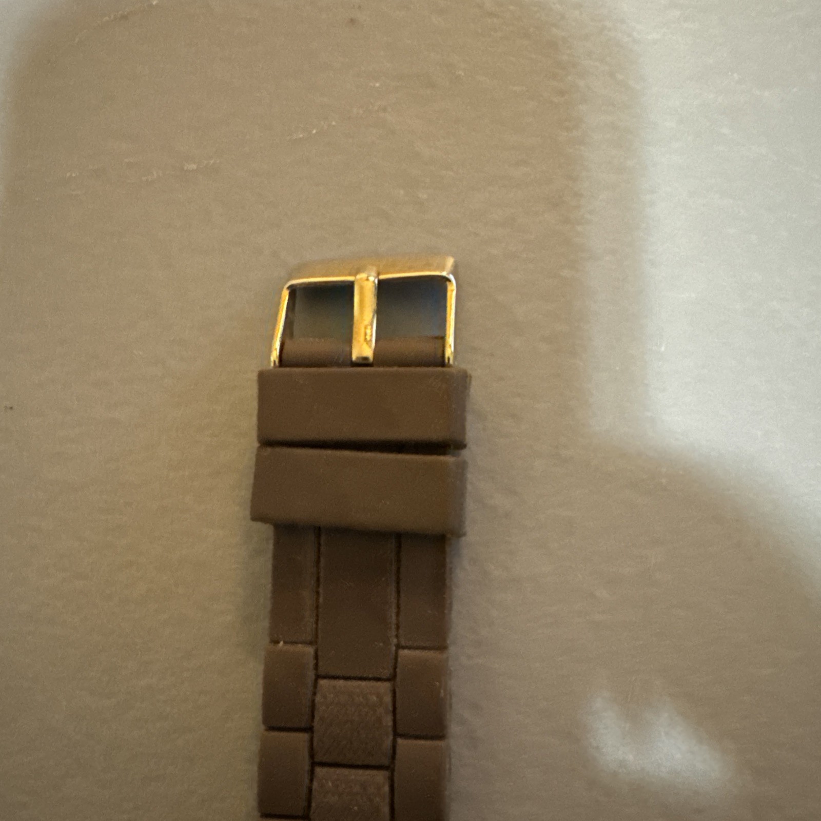 Vivani Womens Brown Gold Rhinestone Fashion Watch. Untested.