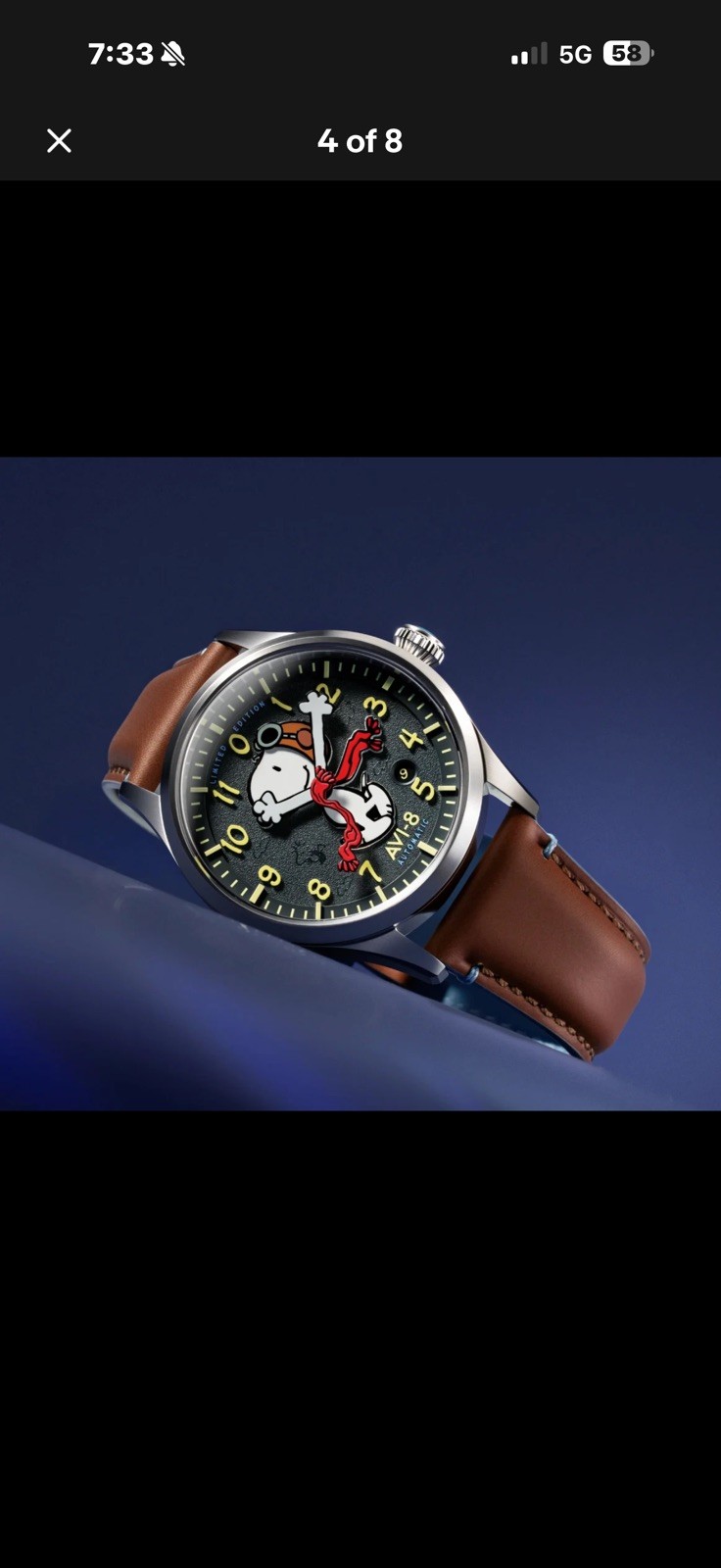 AVI-8 FLYBOY Engineer Automatic Peanuts Snoopy Flying Ace Limited Edition 41 mm