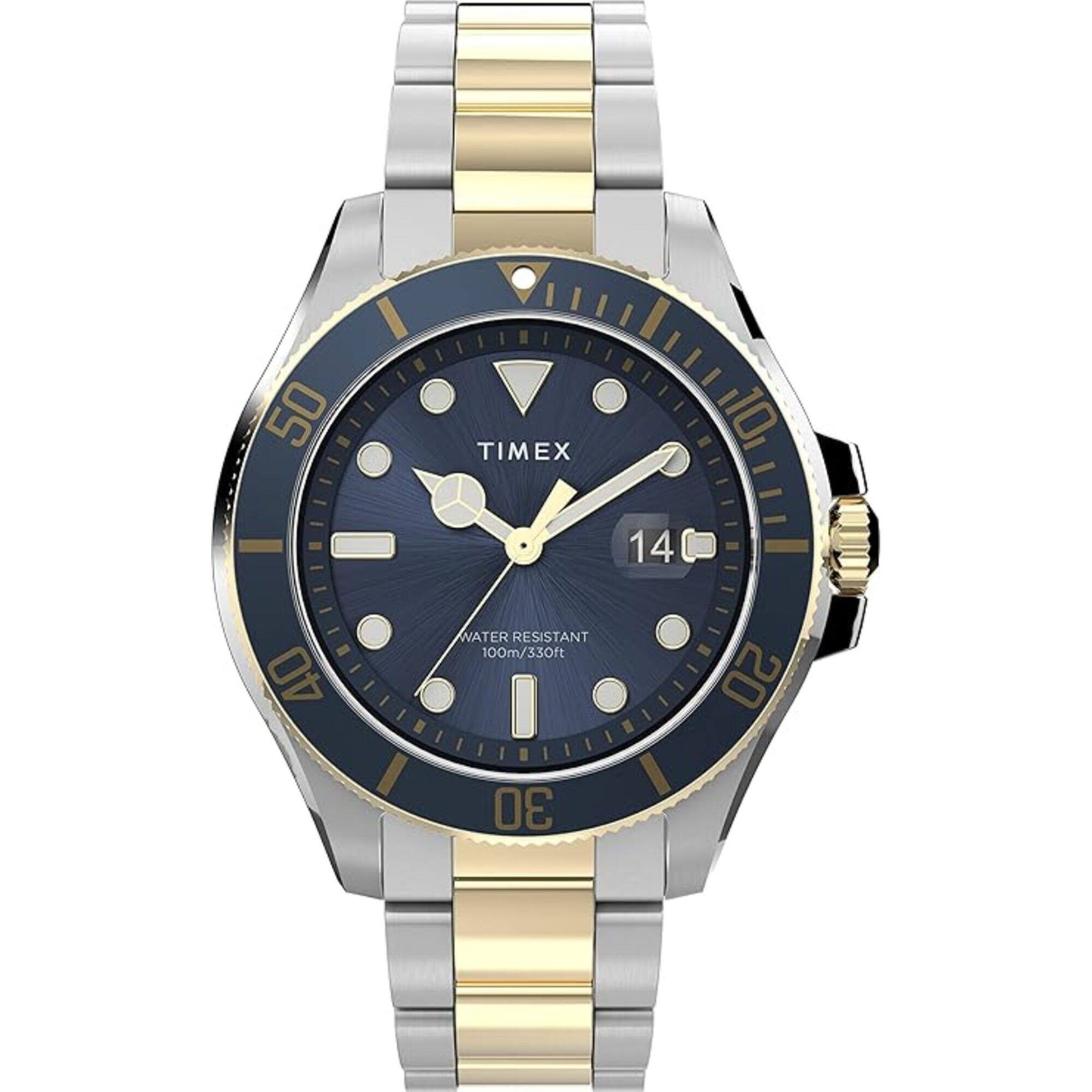 Timex Men’s Watch Harborside Coast Quartz Blue Dial Two Tone Steel TW2V42000VQ