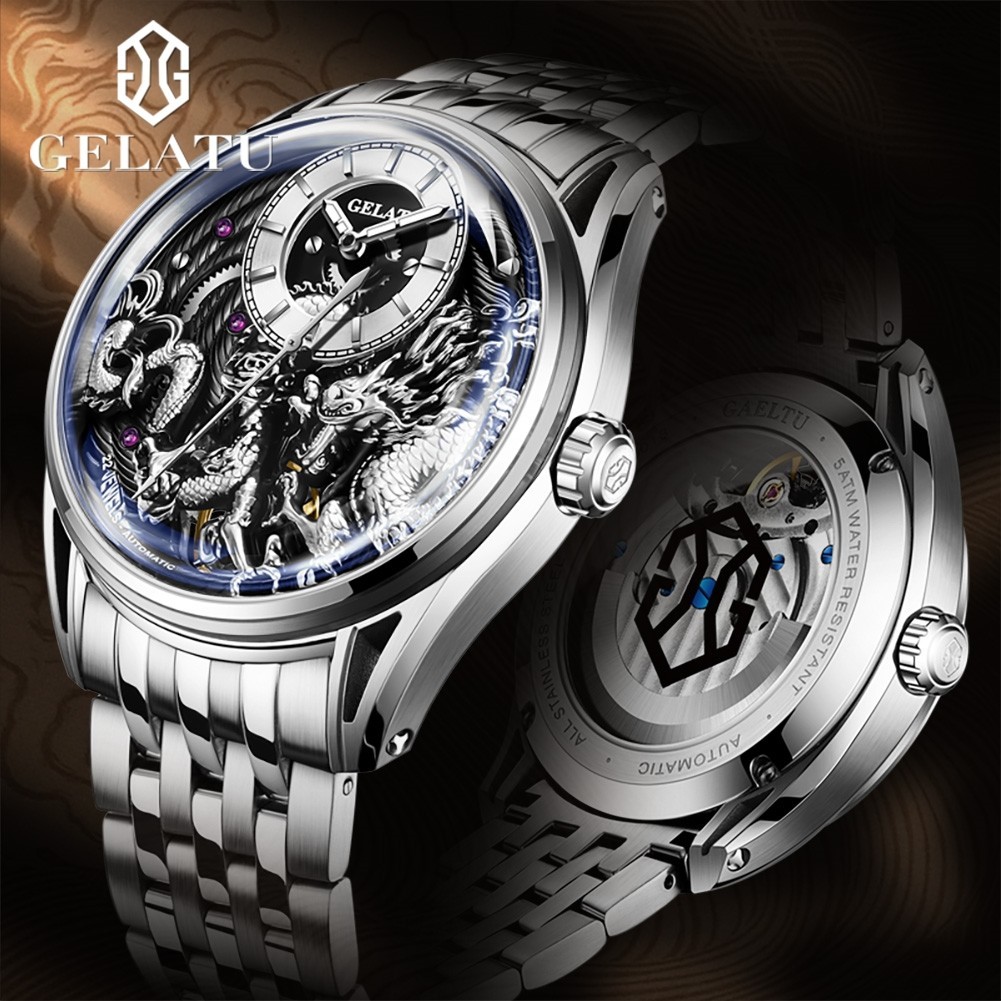 GELATU Automatic Mechanical Men’s Watch, Exclusive Design, Swiss Technology