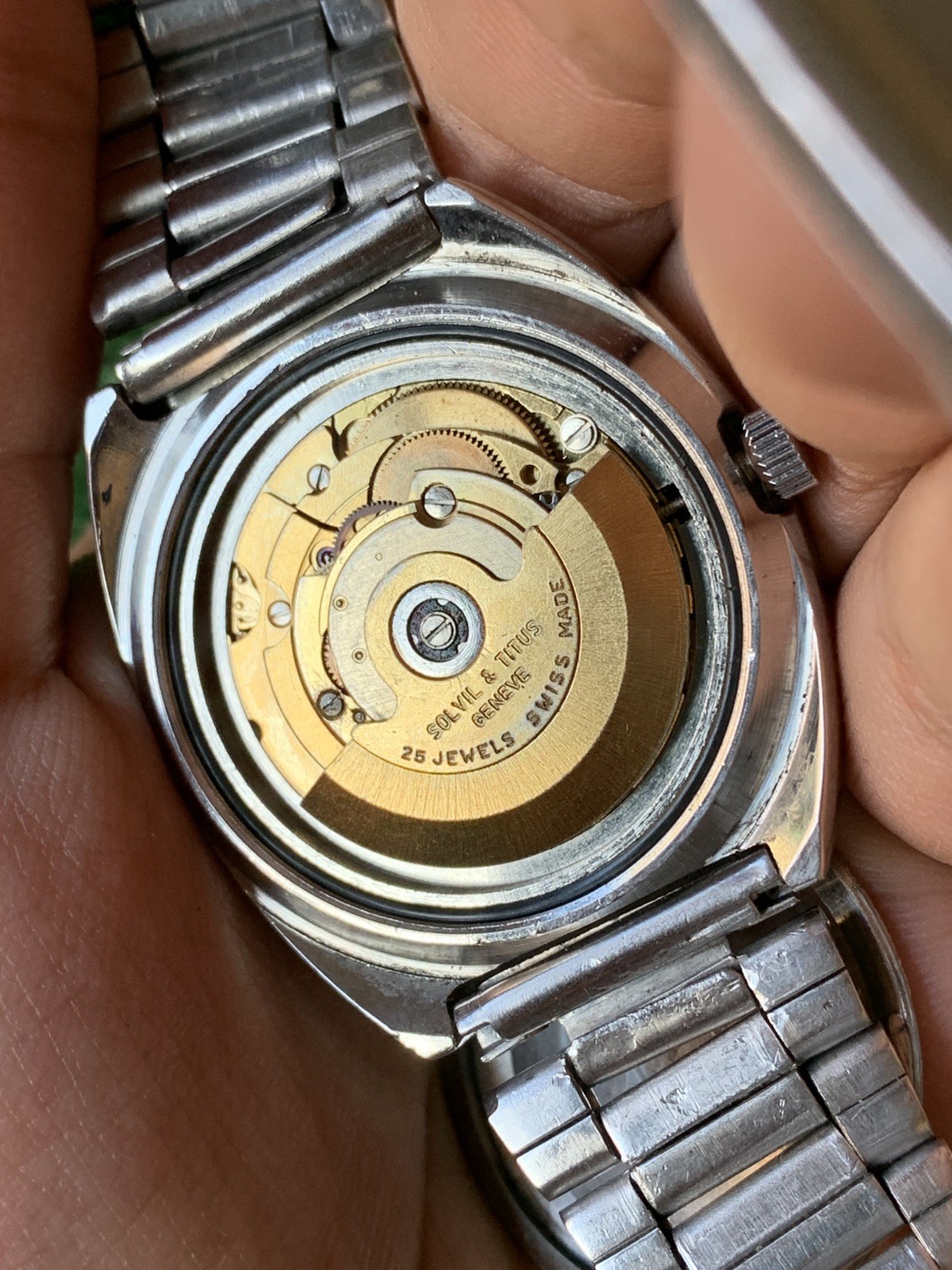 Vintage Solvil et Titus Geneve Automatic Watch 38mm Gradient Dial 25J Swiss Made