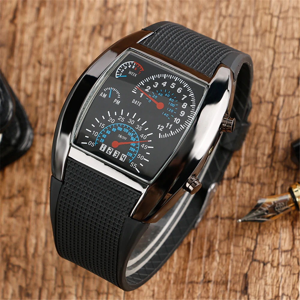 Fashion Men’s Stainless Steel Luxury Sport Analog Quartz LED Wrist Watch