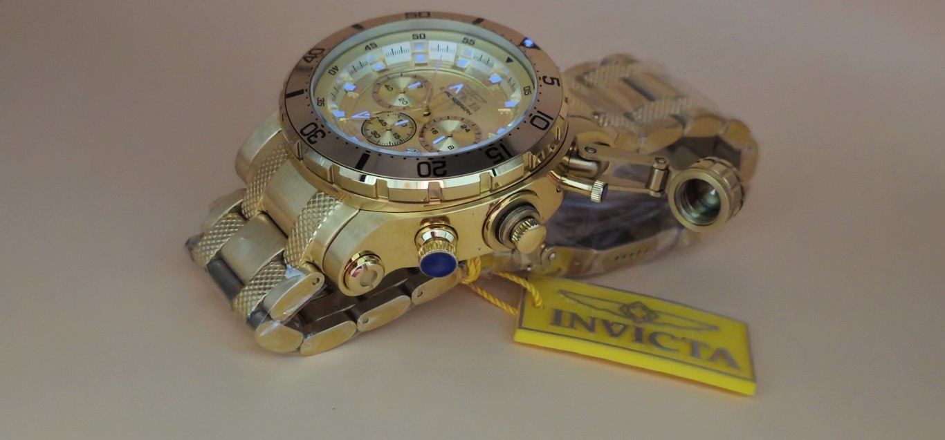 Invicta Coalition Forces Night Hawk Men’s 52mm Triple Gold Chrono Watch (49226)
