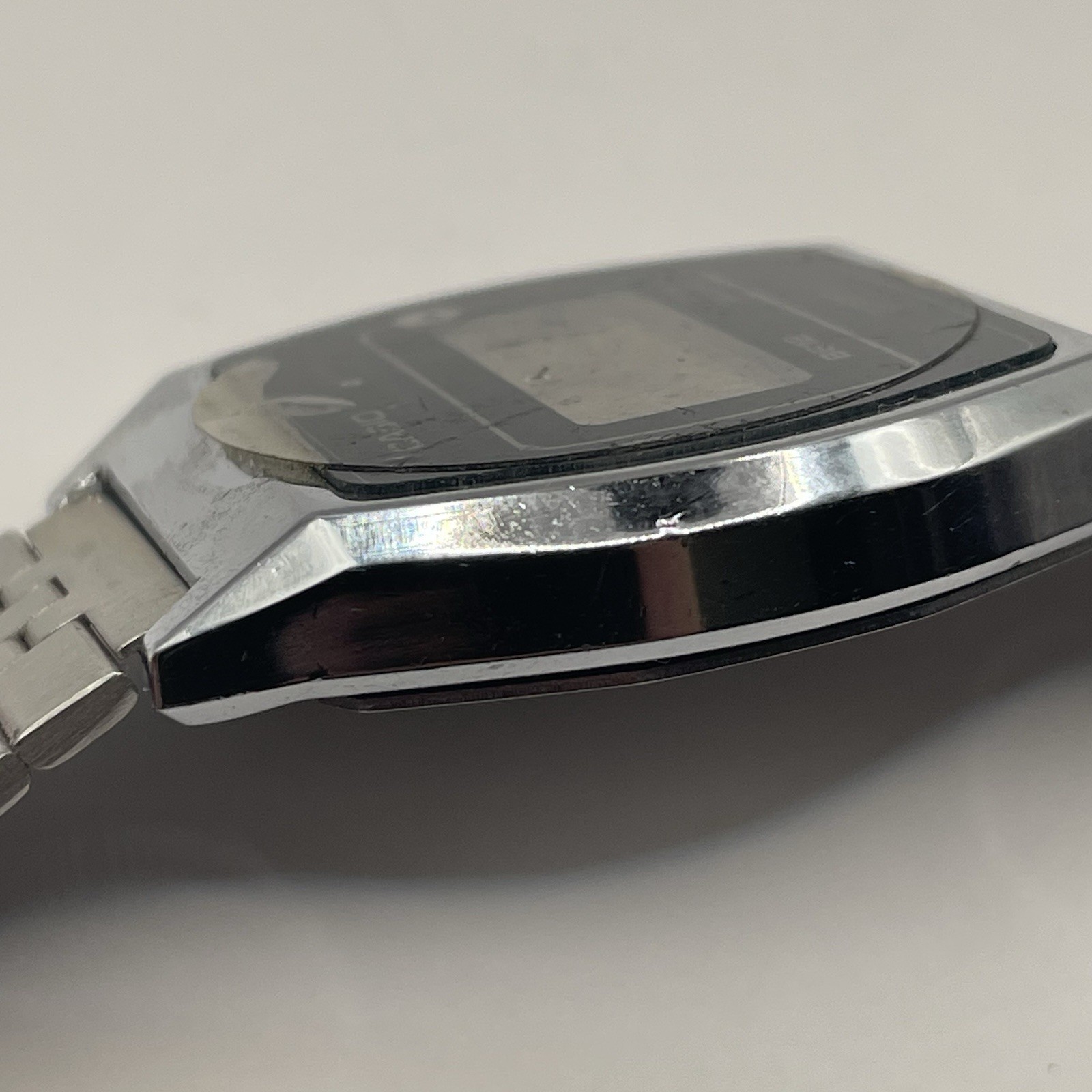 Vintage Casio B612 Digital Watch Module 350 Silver Stainless Japan Rare Works
