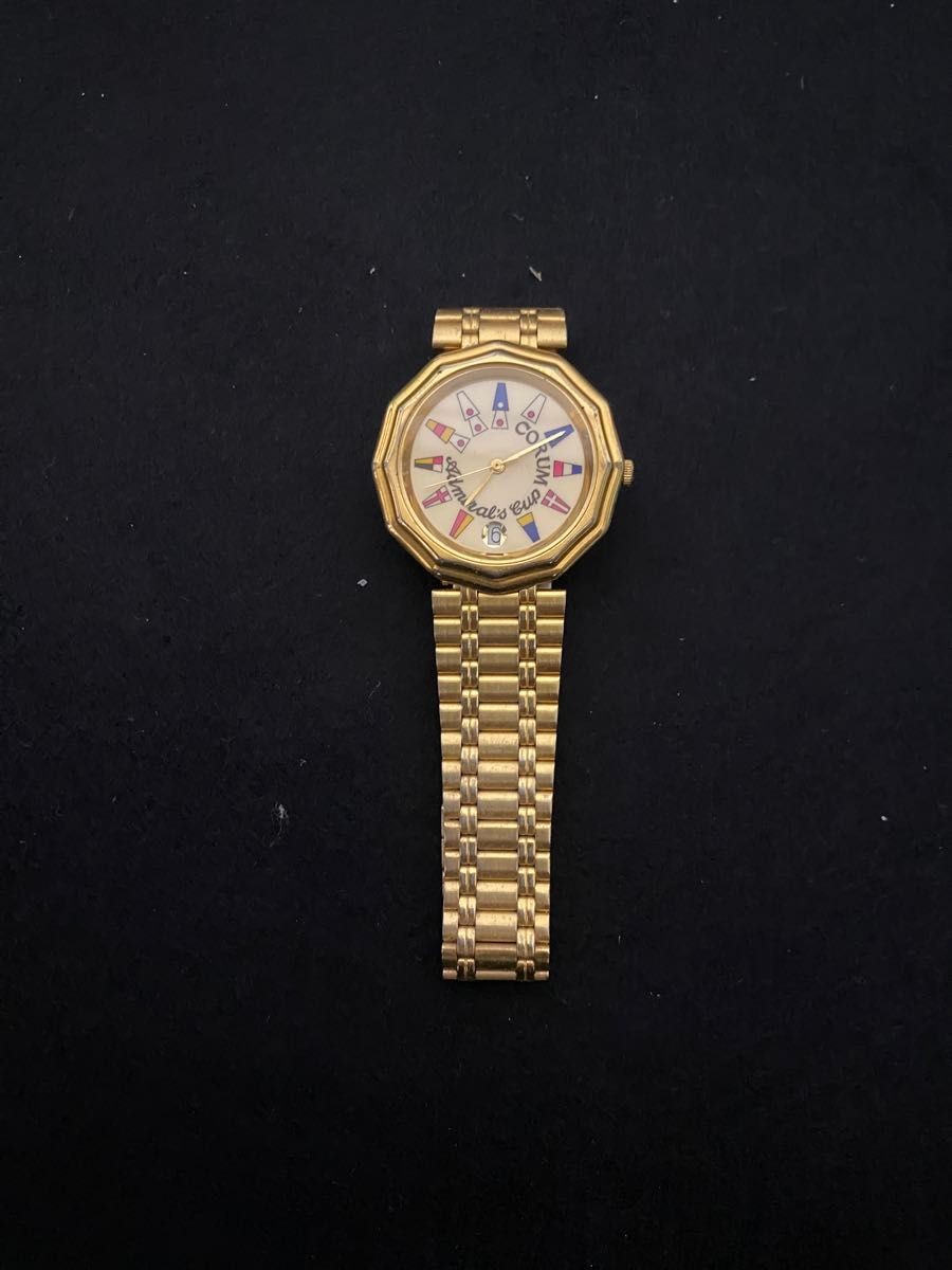 Corum Admiral’s Cup Octagonal Gold-Tone Signal Flag Dial Quartz Date Unisex