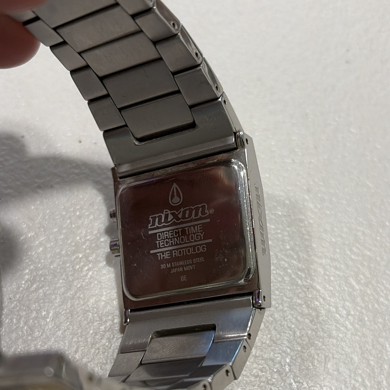 Nixon The Rotolog Digital Quartz Wristwatch Stainless Steel Bracelet 30m.