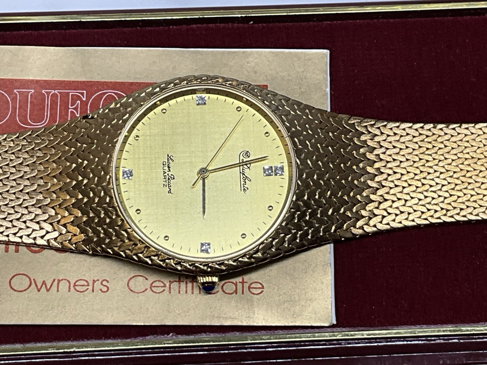 Dufonte by Luvian Picard Diamond Face Quartz Watch New in Box with Tags JP301